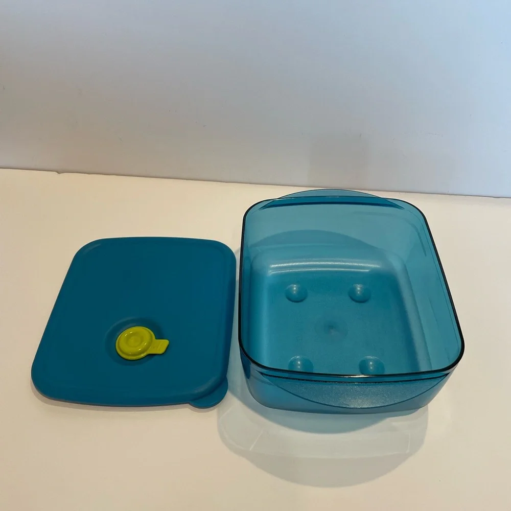 Tupperware Blue and Yellow Vent N Serve Food Container